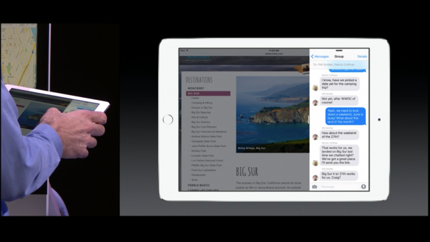 ... und die M&ouml;glichkeit, Apps am rechten Bildschirmrand einzublenden. (Bild: Apple/Screenshot: Golem.de)